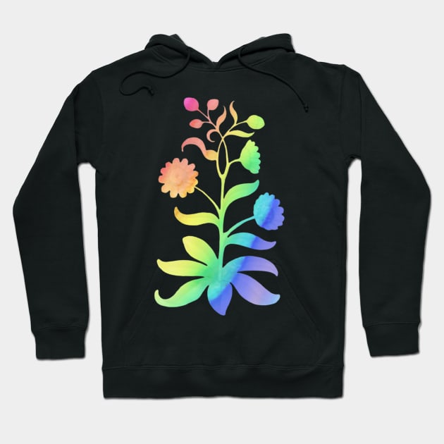 Rainbow flower Hoodie by Geomhectic